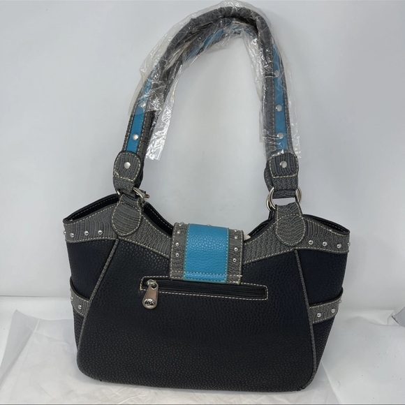 P&G Collection Western Cowgirl Purse Camo Studded Turquoise Western NWT - Picture 8 of 8